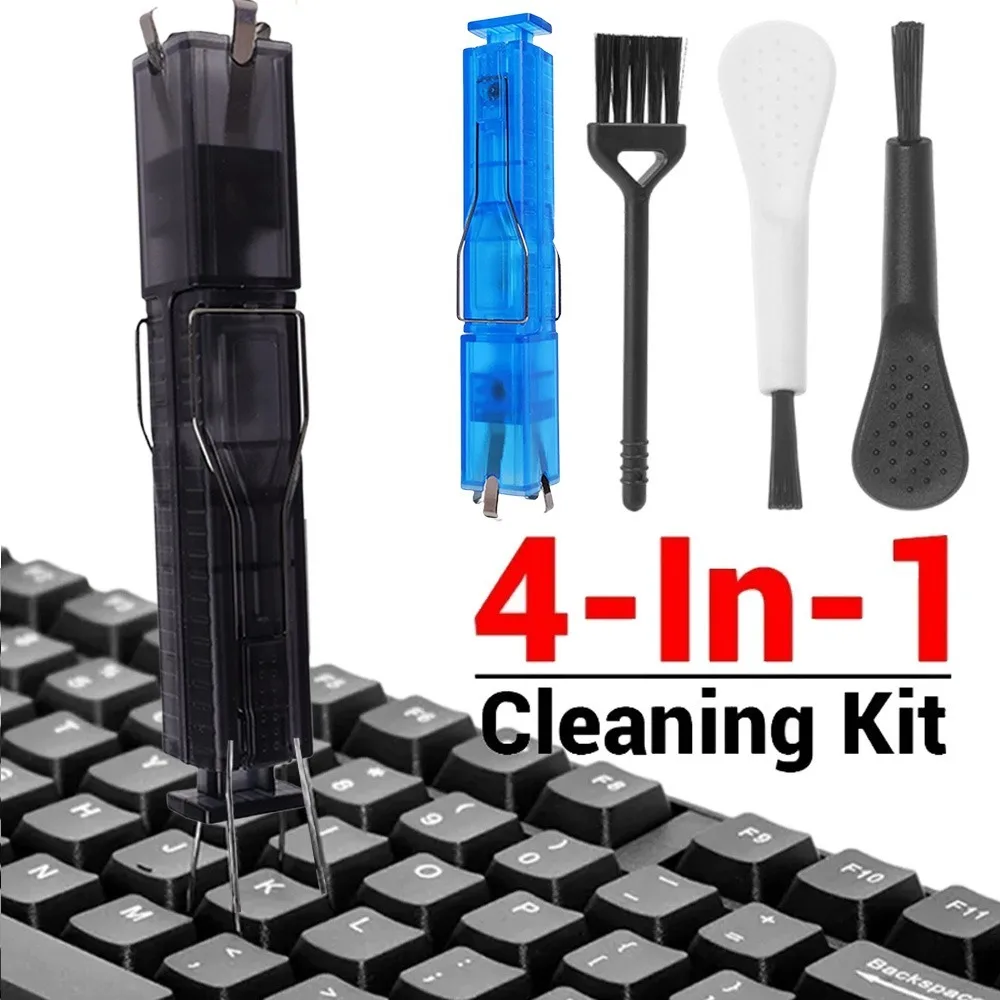 4 in 1 Universal Keyboard Key Cap Switch Puller Cleaning Brush for PC Computer Keyboards Keycap Remover Repair Cleaner Kits Tool
