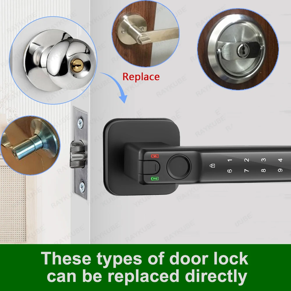 RAYKUBE-L70 TT قفل الباب بصمة الرقمية ، قفل كلمة ا...