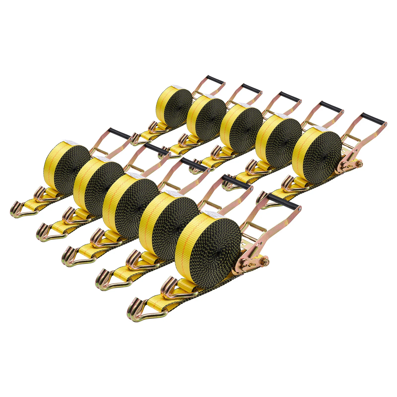 SucceBuy 10 Pack Ratchet Straps 2in x 30ft Tie Down Straps with Double J Hook Tie Down Ratcheting for Moving Trailers Kayaks