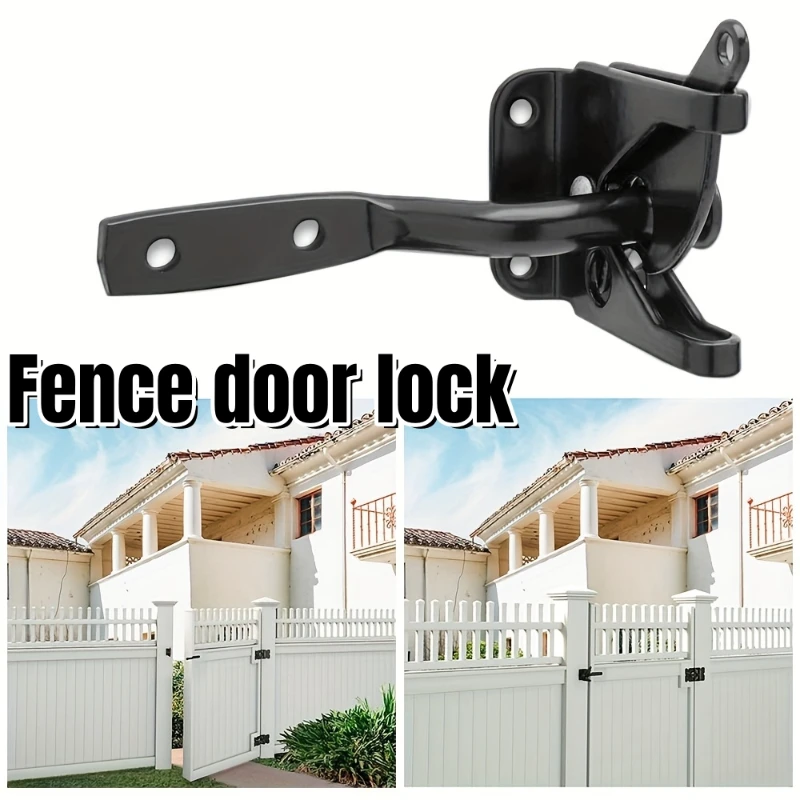 1pcCarbonSteelAutomaticDoorLockSelfLockingGravityLeverFence