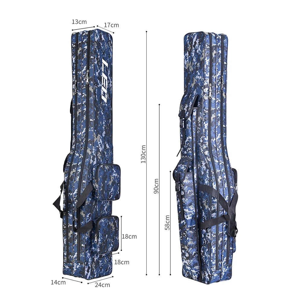 

2-Layer Fishing Bag Polyester 1 Pcs 130*24*14cm/51.2*9.4*5.5in 1kg / 2.2lb Adjustable Shoulder Straps Brand New