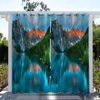 1 pc, Landscape Forest Printed Waterproof Outdoor Curtains for SunProtection and Decoration in Living Room, Bedroom, andKitchen 4