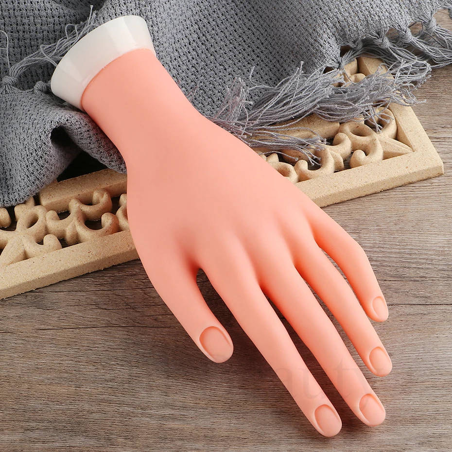 Silicone Nail Art Practice Hand Acrylic Fake Nail Training Fingernails Model Soft Flexible Bendable Mannequin Manicure Tools nail art tools nail manicure tools nail manicure accessories