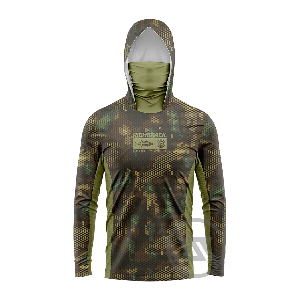 Hot RT Mask Hoodies Fishing Clothing UPF50+ UV Fluor Camo