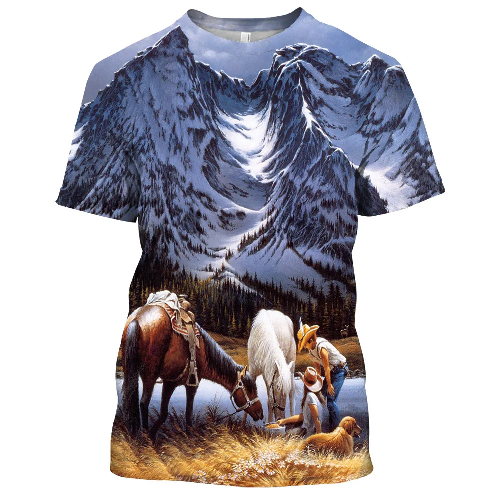 

Summer Tide Fashion Doodle Picture Men T-Shirts Casual 3D Print Tees Hip Hop Personality Round Neck Short Sleeve Tops