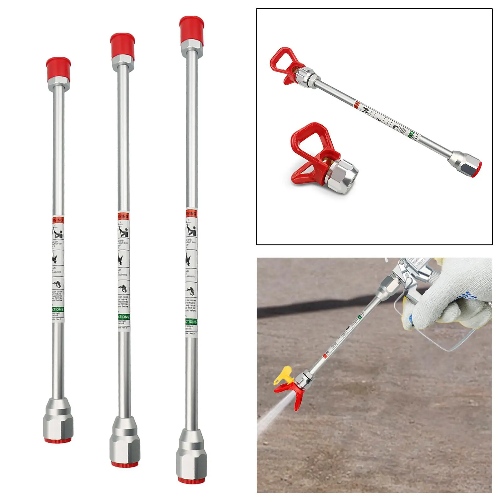 Estensione Della Punta Dello Spruzzatore Airless Sostituzione Portatile In Alluminio A Connessione Rapida Bacchette Di Estensione Dello Spruzzatore Ac