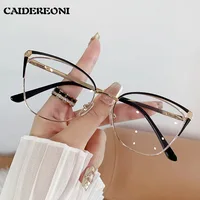 CAIDERONI-Lunettes œil de chat en métal pour femmes, verres papillon personnalisés, lunettes de lecture myopes, anti-lumière bleue, tendance de la mode, 25062 4