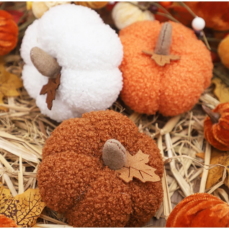 Mini ornamenti di zucca di simulazione, decorazione creativa di zucca di Halloween, decorazione per la casa, auto, ornamenti bianchi e arancioni, decorazioni per festival_voghion.com