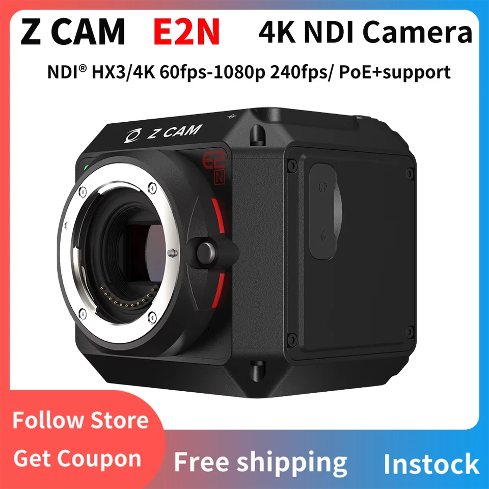 Z CAM E2N 4K NDI HD 라이브 사진 카메라, M43 프레임 MFT 마운트 지지대, 4/3 인치 듀얼 네이티브 ISO CMOS 센서, 최대 4K60 캡처