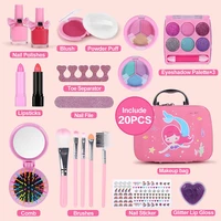 Girls Real Makeup Kit Washable Princess Play Makeup Set Kids Toys Safe Non Toxic Girls Pretend Play Birthday for Kids Gifts 2