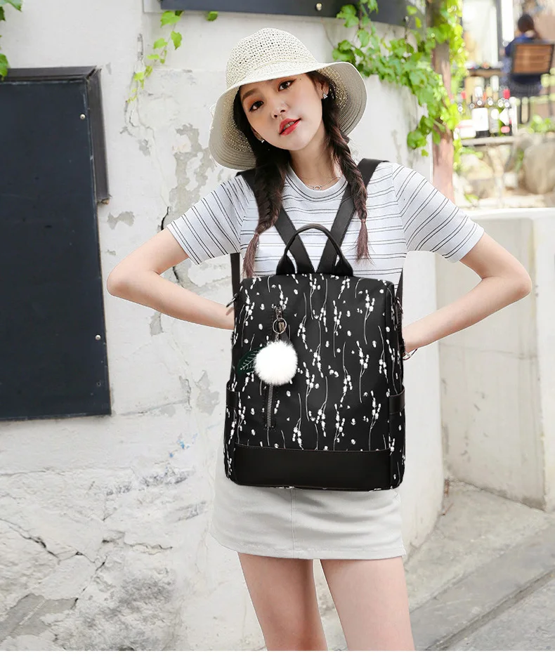 Fashion Flower Print Women Backpack Female Anti-theft Backpacks Casual Ladies School Bag High Quality Large Capacity Backpack