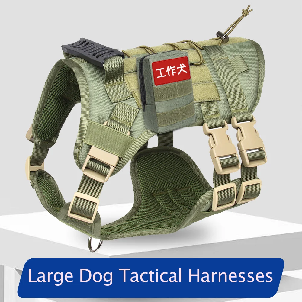 

Dog Tactical Harnesses For Medium Large Dog Collar Prevent Dash Adjustable Pet Harness Vest Military Training Army Accessories