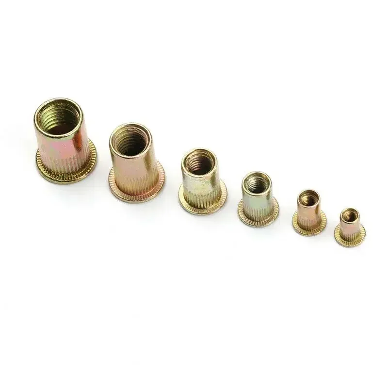 Rivet Nut Kit 100/165Pcs Zinc Plated Nuts Rivnut Flat Head Thread Rivets Inserted Into Nut Cap Rivet Nut Kit M3 M4 M5 M6 M8 M10 M12