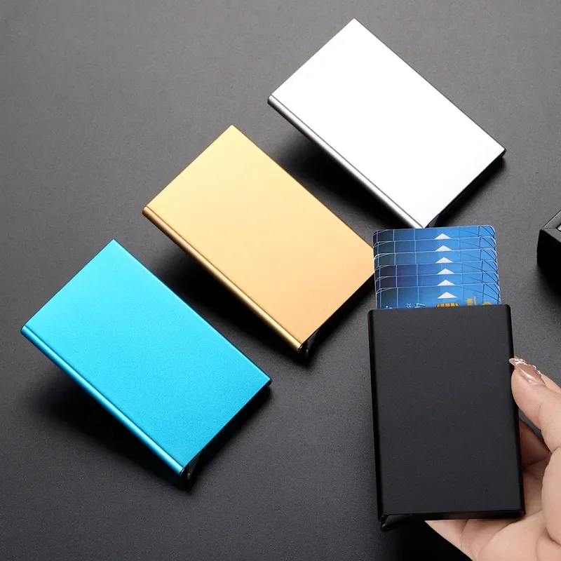 Anti-theft ID Credit Card Holder Porte Carte Thin Aluminium Metal Wallets Pocket Case Bank Women Men Credit Card Box tarjetero 3