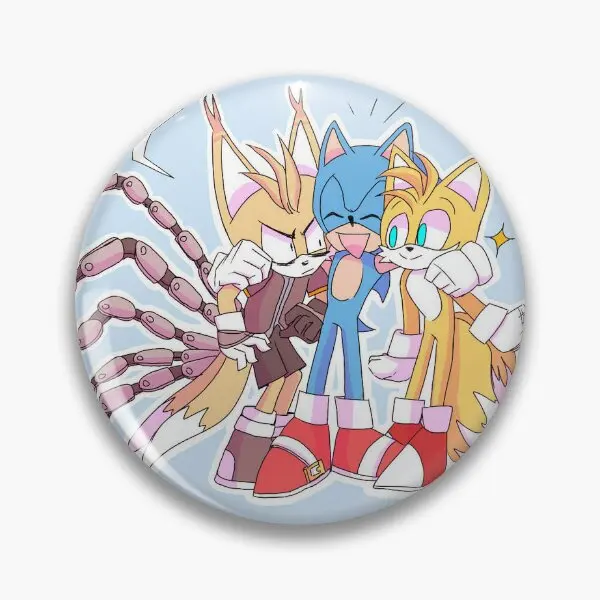 Sonic Prime Sonic Nine And Tails Soft Button Pin Hat Metal Gift Jewelry Decor Spilla Moda Donna Cute Lover Badge Funny