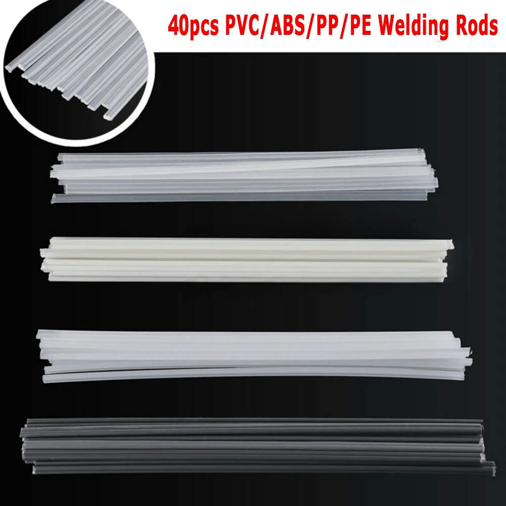 Plastic Welding Rods 40Pcs 200mm Plastic Welding Rods PVC/ABS/PP/PE Welding Rod Sticks Electrode for Plastic Welder Tool
