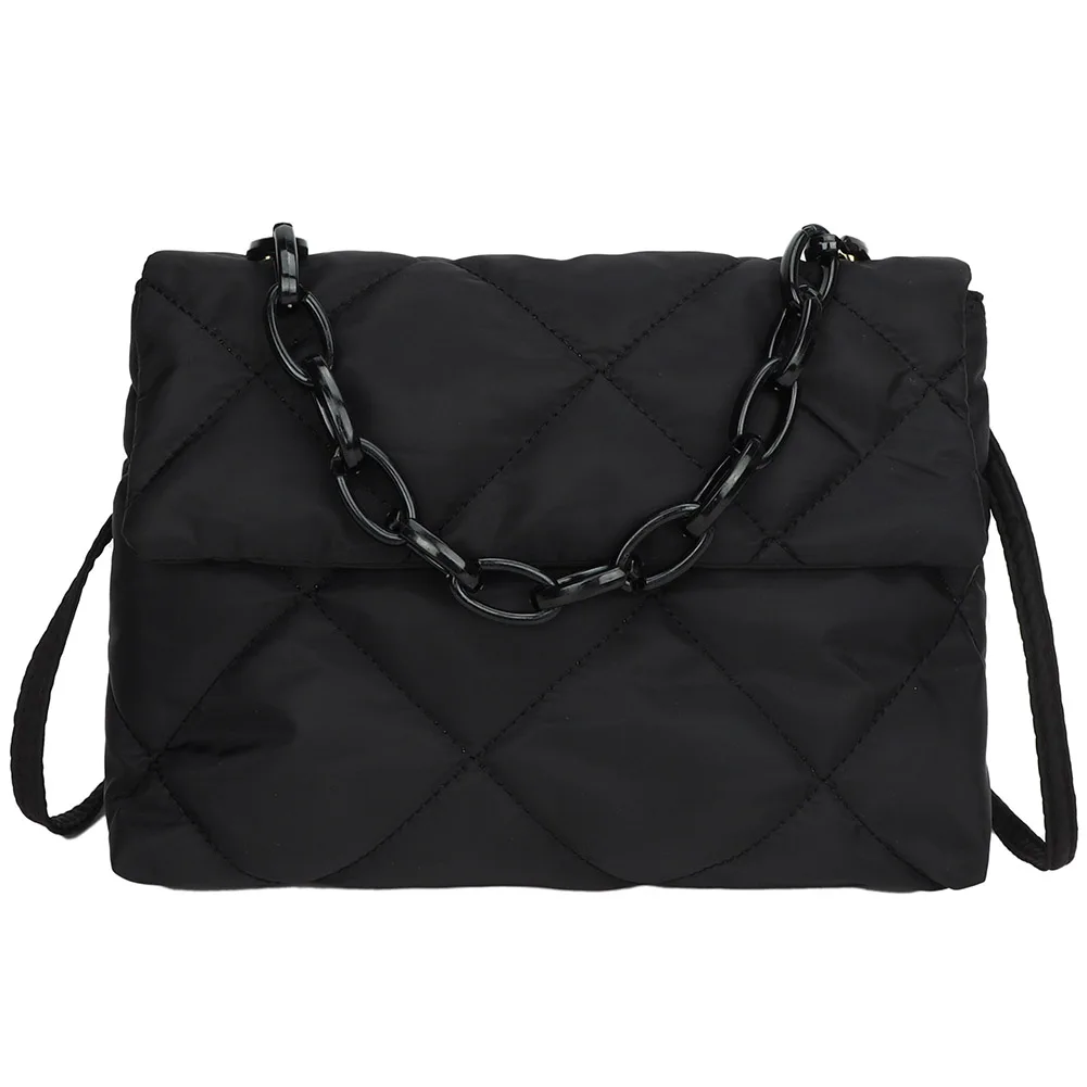 

Flap Crossbody Square Bags Nylon Quilted Women Underarm Bags Casual Fashion All-match Winter Large Capacity for Girls Shopping