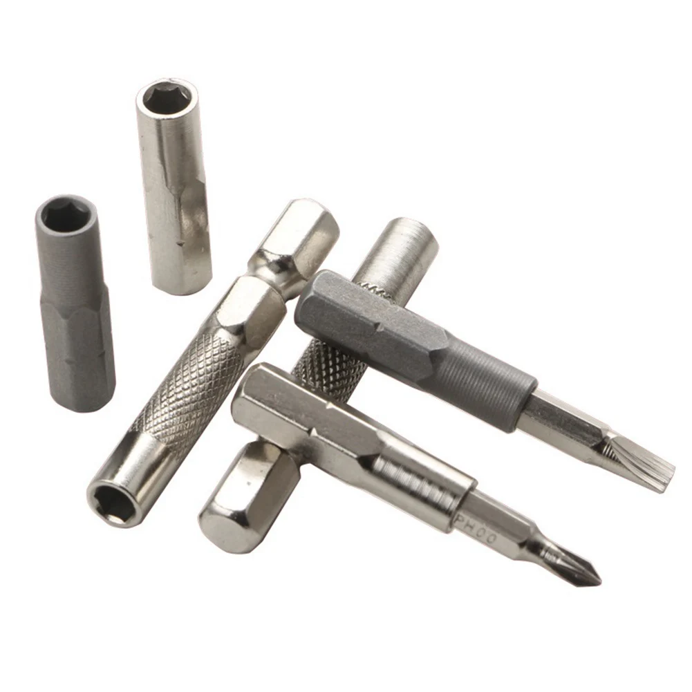 6 Stück 1/4-Zoll-Sechskant-auf-4-mm-Steckschlüsseladapter, Schraubendreher-Bithalter, Stahl-Schraubendreher-Bithalter für Elektronik-Reparatur, Handwerkzeuge – Detail 4