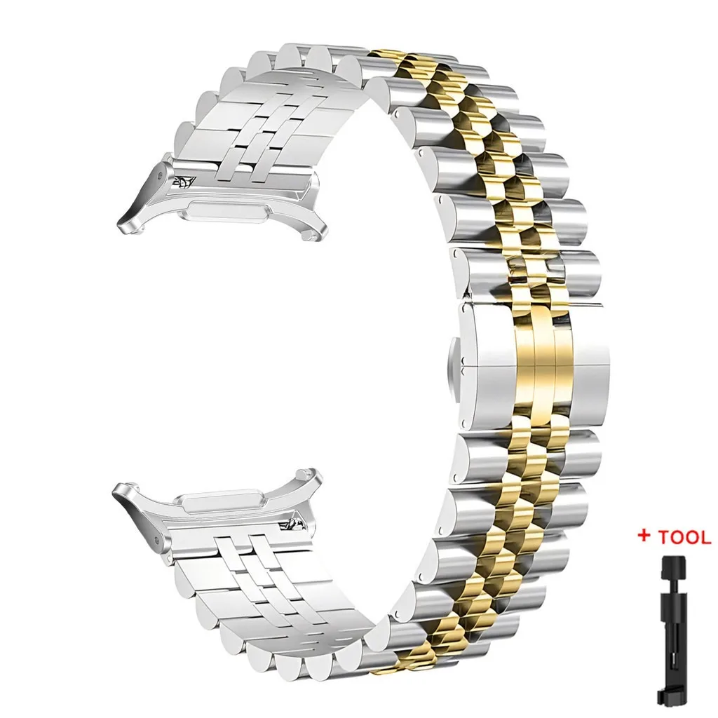Premium Stainless Steel Watch Strap - Quick Fit Metal Band, No Gaps Design