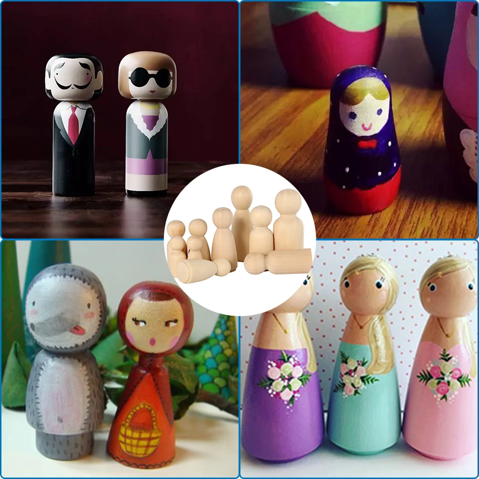 Sxutop 8 stuks kleine figuren van hout om te beschilderen, flexibele figuren om te decoreren, pop, doe-het-zelf, handwerk, speelgoed, knutselen, kunst en handwerk Sxutop 8 stuks kleine figuren van hout om te beschilderen, flexibele figuren om te decoreren, pop, doe-het-zelf, handwerk, speelgoed, knutselen, kunst en handwerk