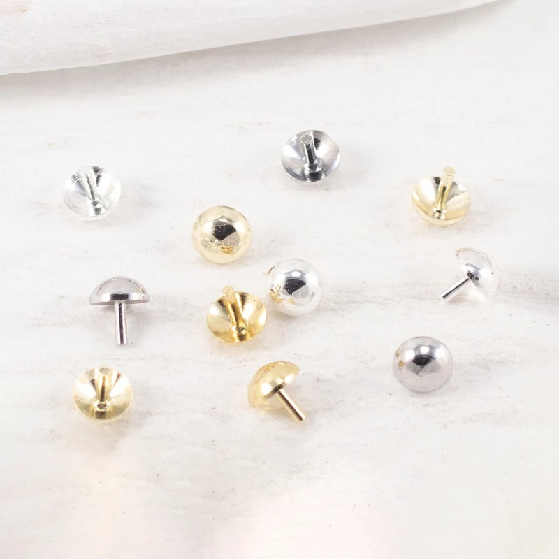 50 Pezzi Di Perle Di Perle Caps Eye Pin Ottone Argento E Oro Placcato Colore Collana Fai Da Te Risultati Del Braccialetto Gioielli Fatti A Mano Artigi