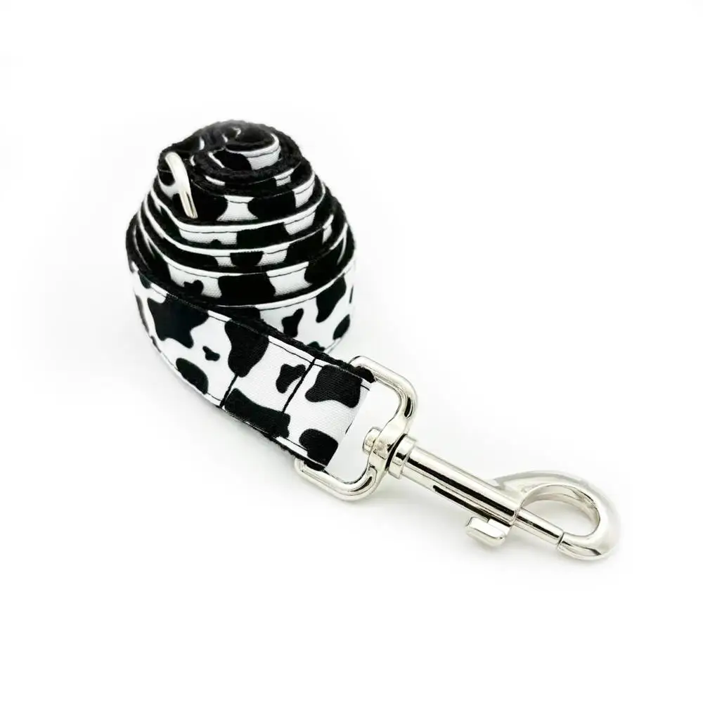 Personalized Cow Pattern Dog Collar Puppy ID Tag Adjustable Cat Accessory Black White Basic Dog Collars Leash dog collar,dog id tag
