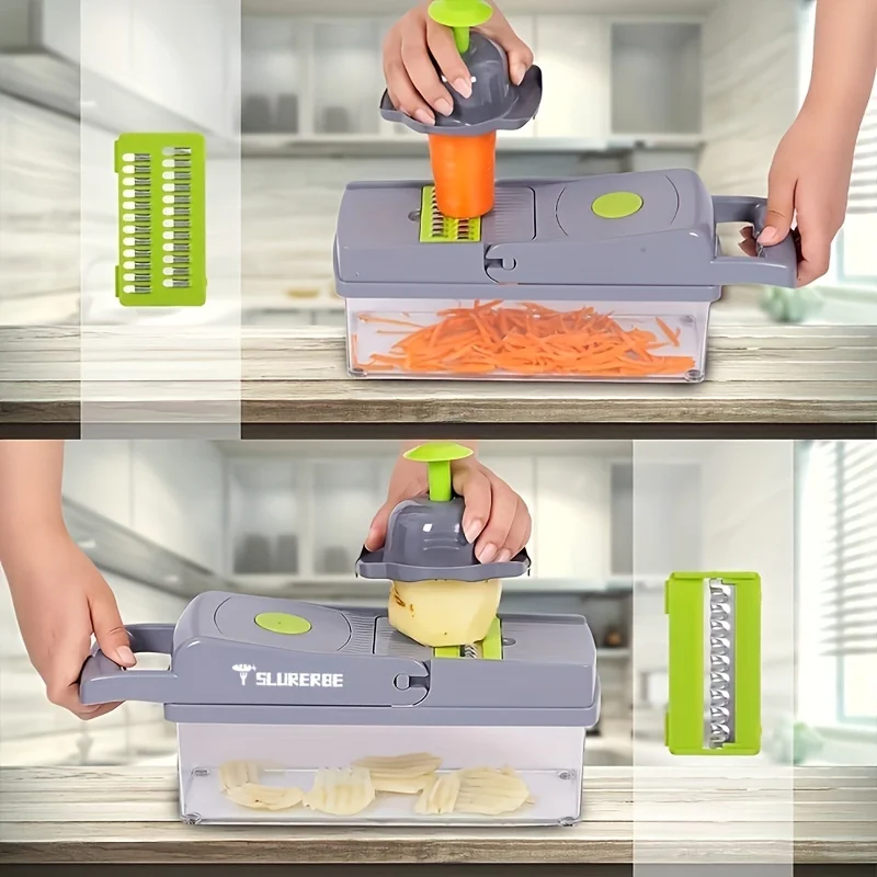 Vegetable Slicer-14-in-1 Multifunctional Veggie Slicer Food Cutter,  Household Kitchen Gadgets for Vegetables and Fruit - AliExpress