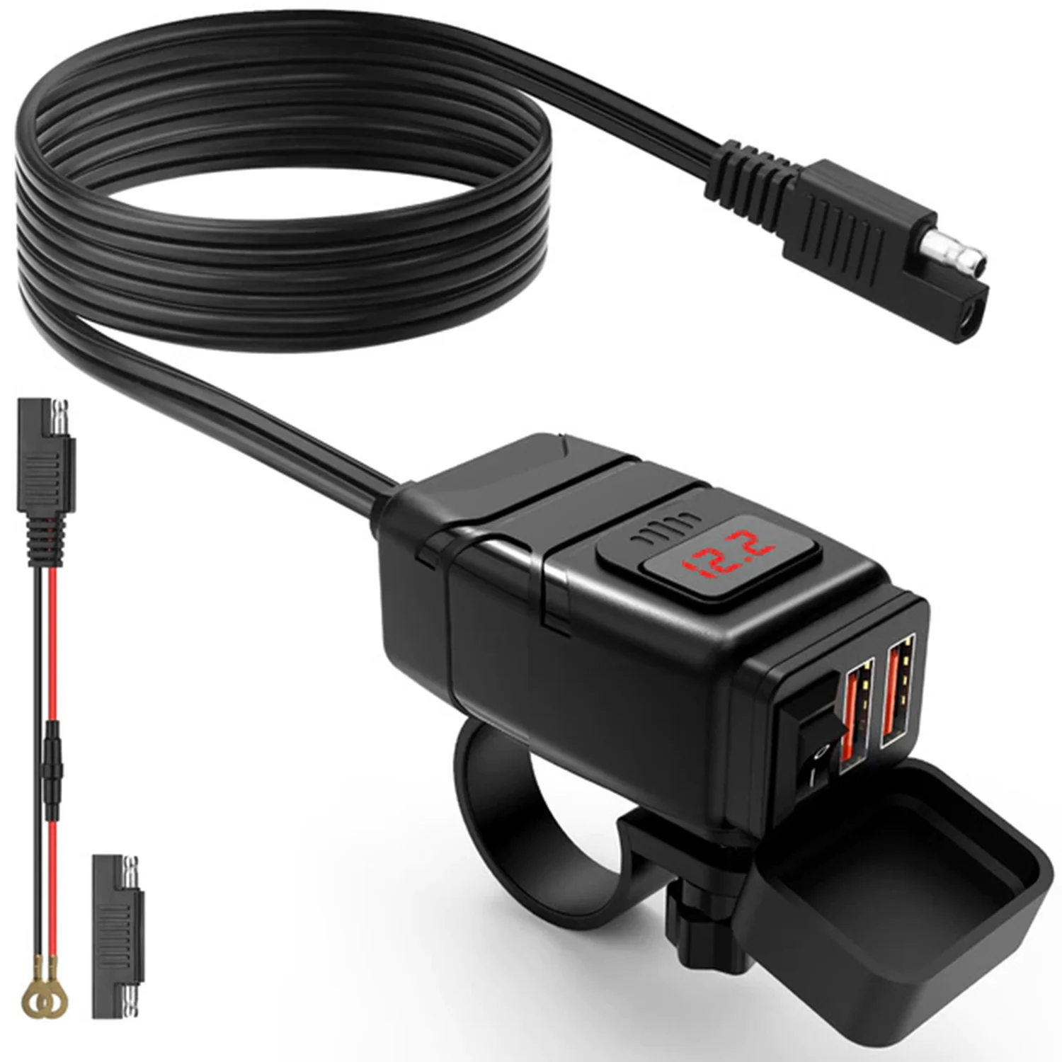 

USB-зарядное устройство для мотоцикла, 12 В, С вольтметром