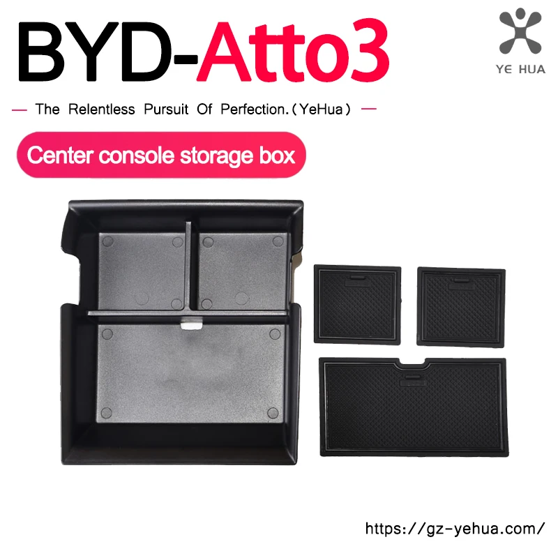 Organizer Per Bracciolo Centrale BYD Atto 3 / Yuan Plus 2022 - Scatola Portaoggetti In ABS Con Portamonete, Scomparti Multipli, Facile Installazione