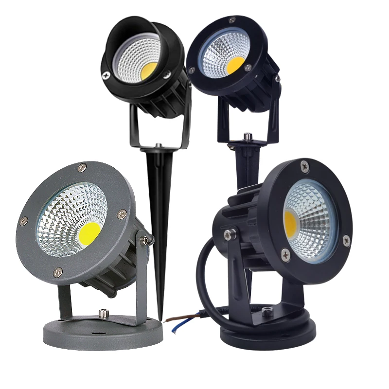 W nowym stylu lampa ogrodowa COB 230V 220V 110V 12V na zewnątrz LED Spike Light 5W 7W 9W 12W ścieżka krajobraz wodoodporne żarówki punktowe