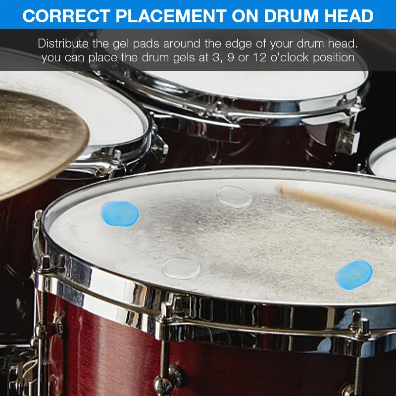 6 / set drum dampers Soft silicon non-toxic gel pads for drum tone control, anti-collision stickers for doors.