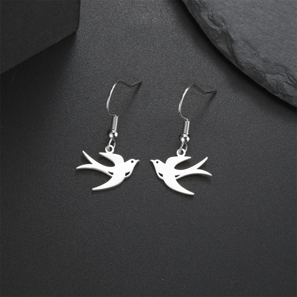 Edelstahl Ohrringe schlucken Anhänger baumeln Creolen Ohrringe 2024 Trend Charm Ohrringe für Frauen Schmuck Party besten Geschenke – Detail 17