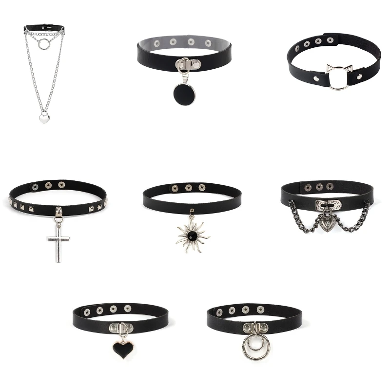 

Bondage Erotic Slave Collar Leather Necklace Chain Fetishs Adult Game Role for P