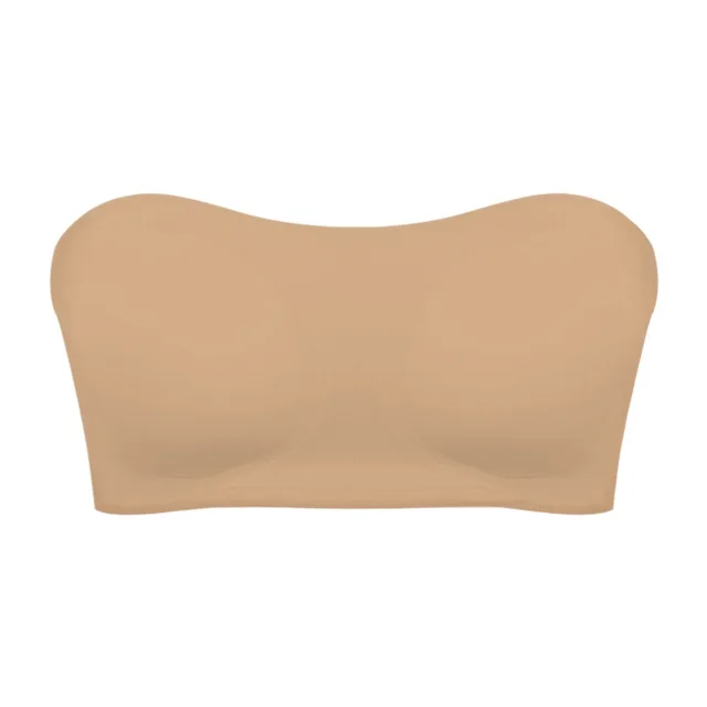 Soutien-gorge sans bretelles sans couture pour femmes, rembourré amovible, haut en soie glacée douce, sous-vêtements sans bretelles, sûr, antidérapant, Push Up, haut tubulaire Sexy