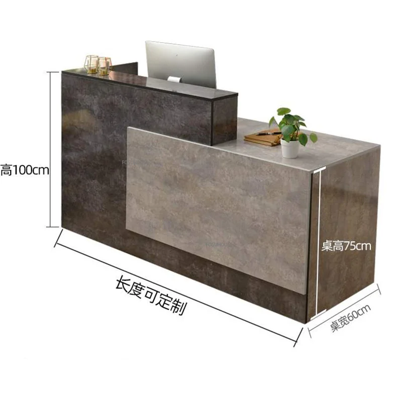 Nordic Company Front Reception Desk Modern Simple Furniture Hotel Welcome Desk Commercial Beauty Salon Counter Cashier