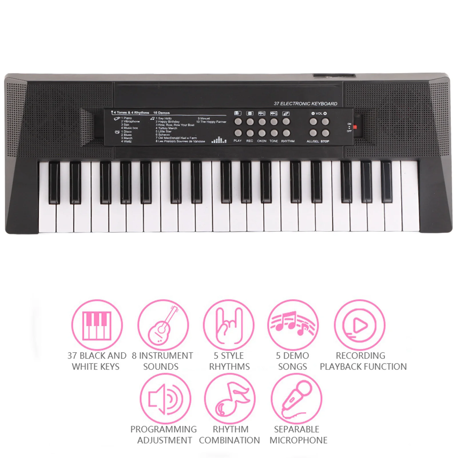 37 Keys Kids Electronic Piano Organ keyboard with Microphone Education Toys Musical Instrument Children Boys Girls Gifts