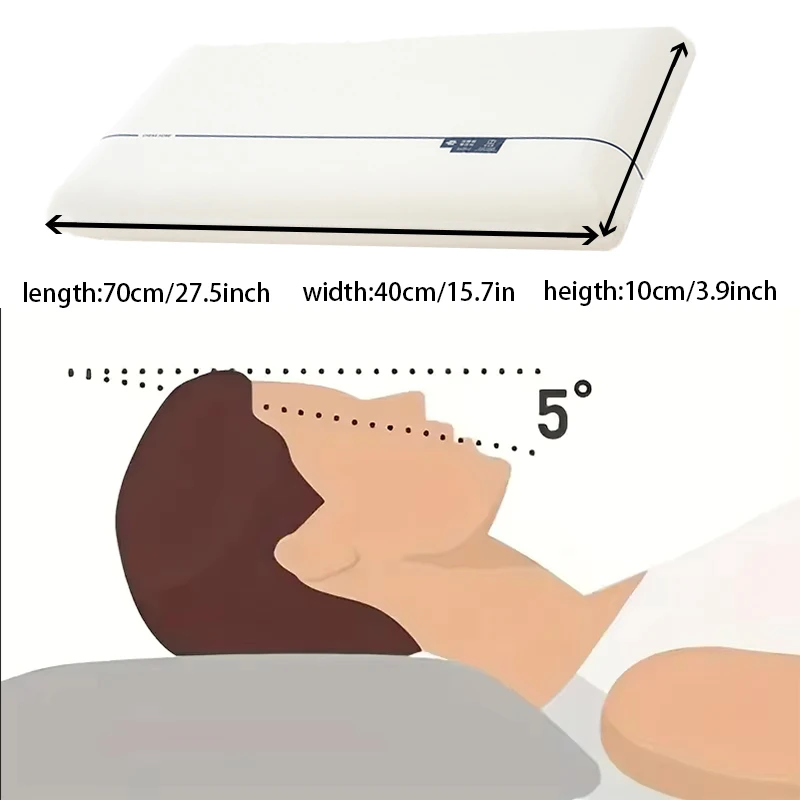 1pc Long Memory Foam Cervical Pillow, Neck Pillow slow Rebound Shape Comfortable Sleeping Pillows Hotel Bedroom Bedding Pillow 6