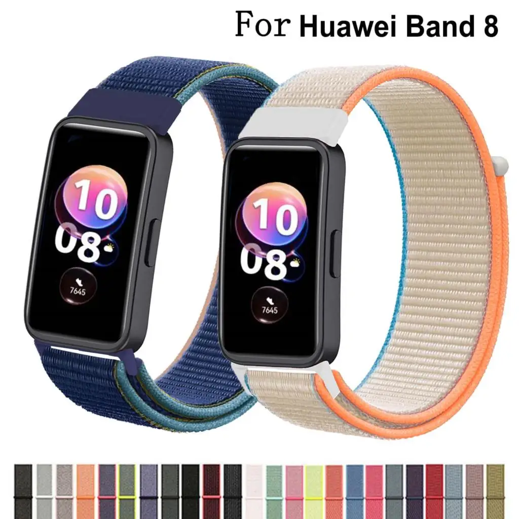 Woven Nylon Sport Loop Smart Watch Band Strap For Huawei Band 8 / Band 7  Belt