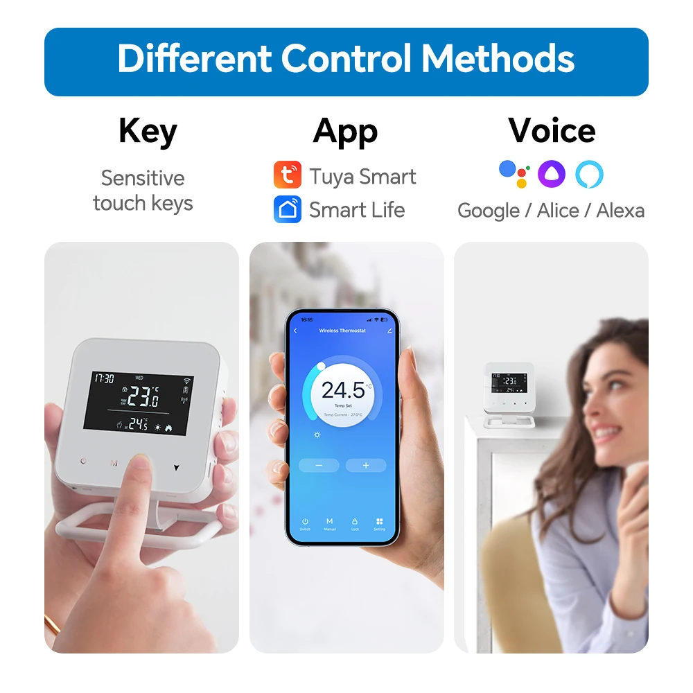 Smart Programmable Temperature Controller WiFi Wireless Thermostat for Gas Boile