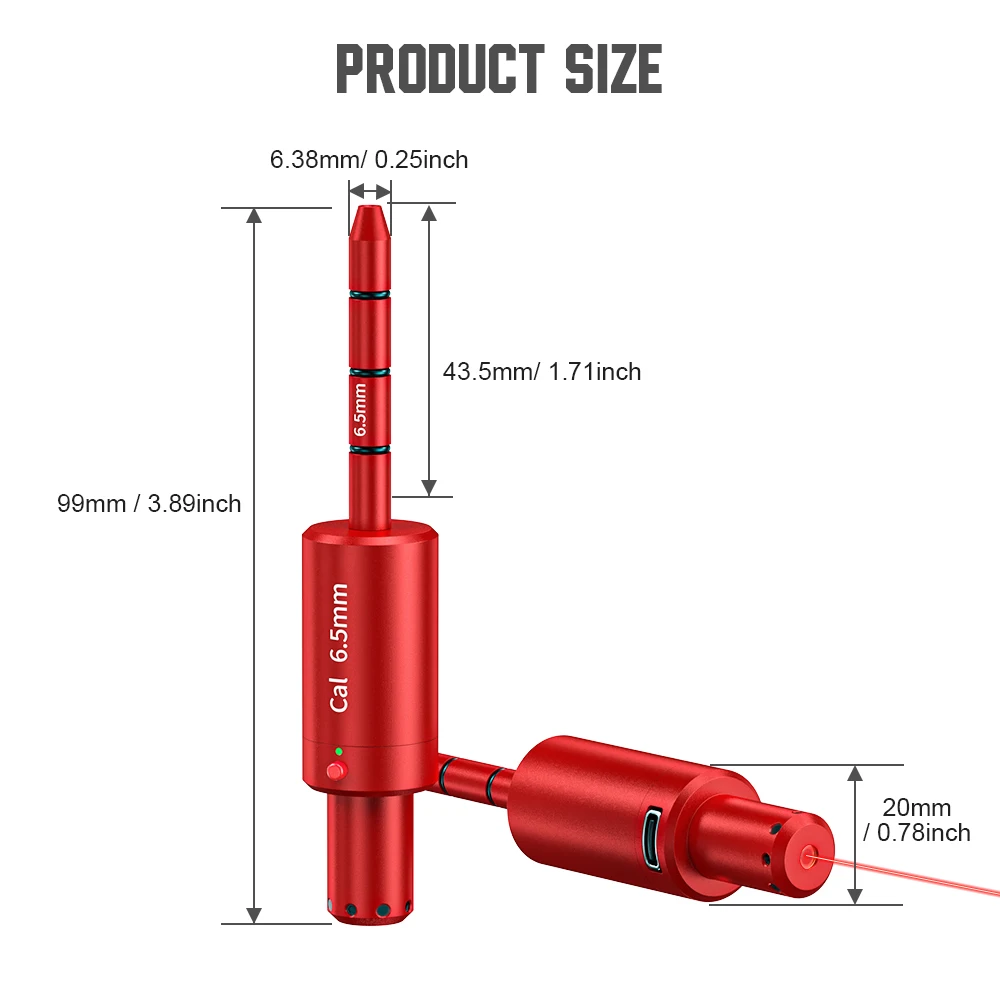 6.5MM Dual-Purpose Magnetic Suction Laser Training Bullet Red Dot Dry Powder Laser Training Ammunition for Gun Practice