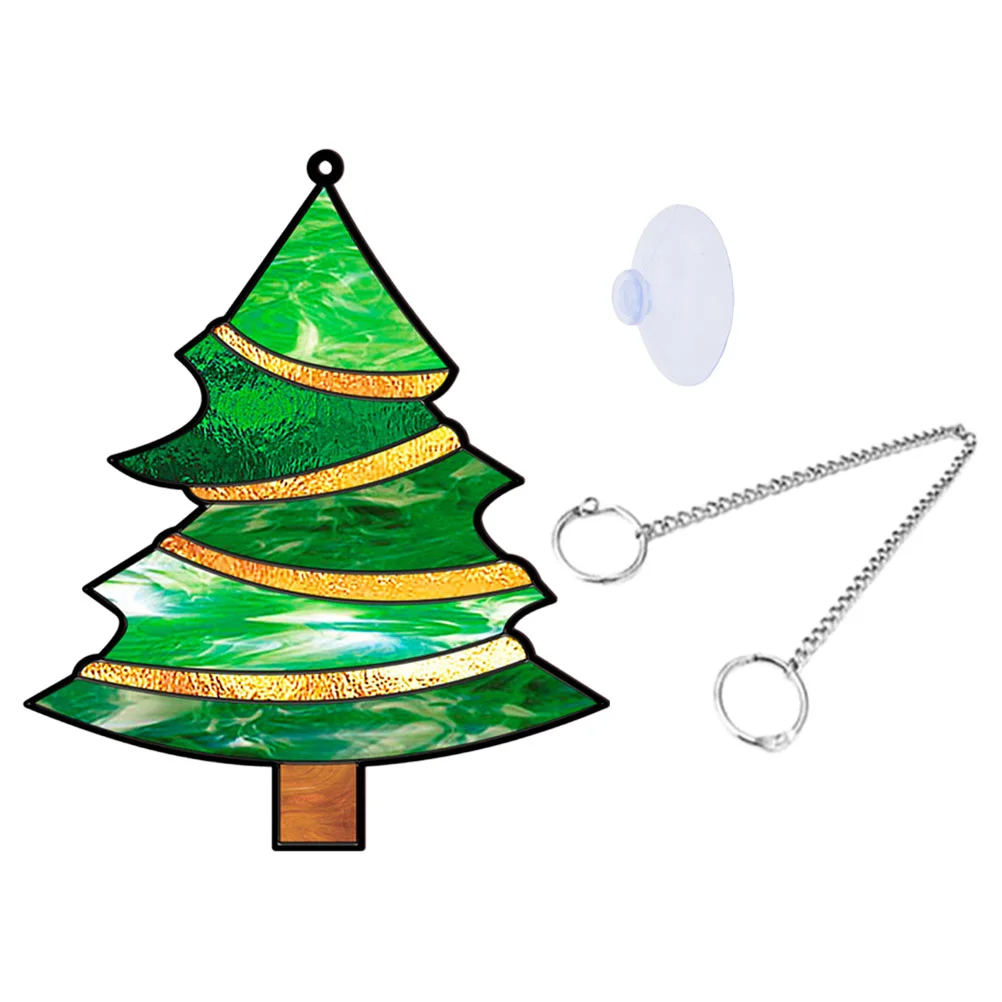 

Outdoor Christmas Tree Hanging of The Lid Xmas Suncatcher Acrylic Home Supplies