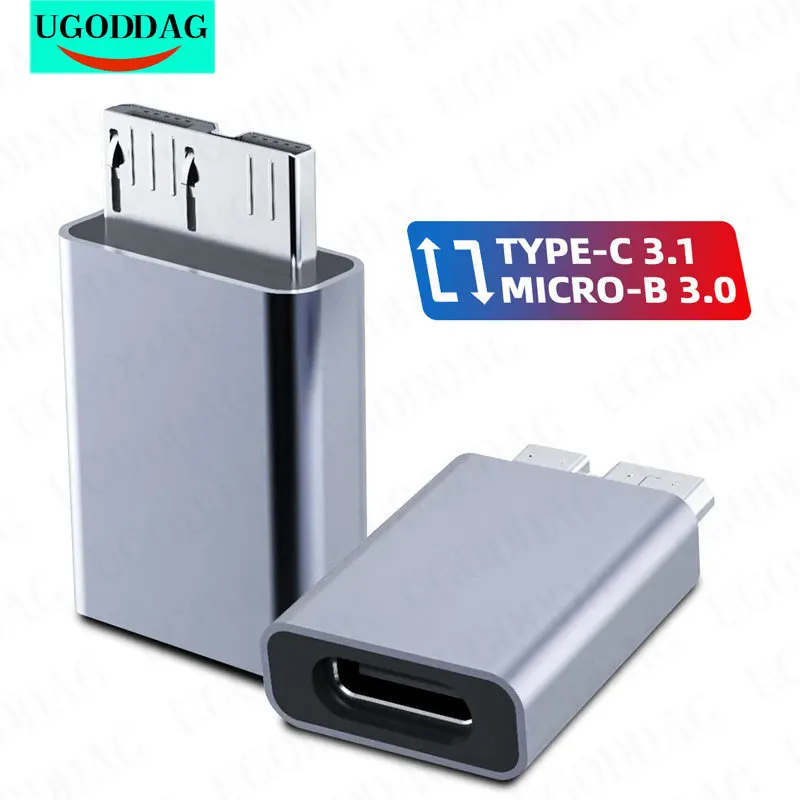 

Micro B USB C 3.0 Male to Type C Female Adapter Type-C USB3.0 Micro B Connector for External Hard Drive Disk HDD Cable
