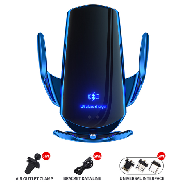 30W Qi Car Wireless Charger for iPhone 13 12 11 XS XR X Samsung Xiaomi Magnetic USB Infrared Sensor Phone Holder Mount