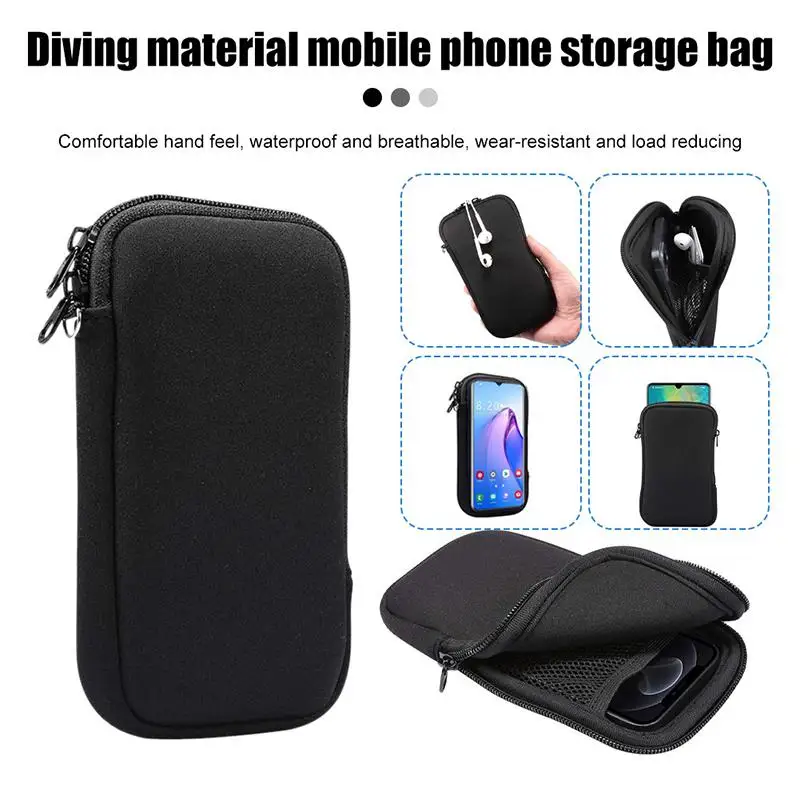 Universal Waterproof Neoprene Phone Pouch with Zipper Closure