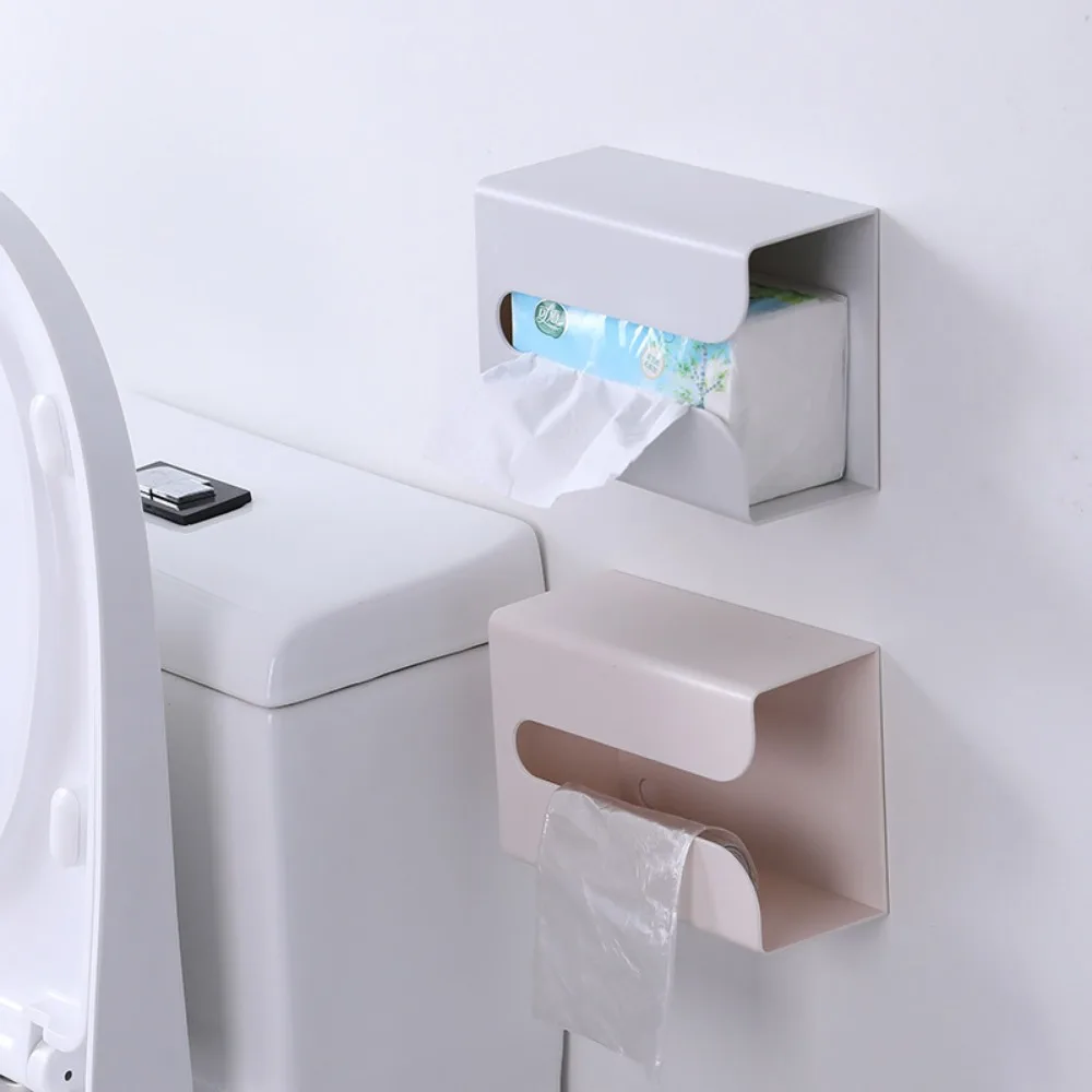 Description Picture 3 of itemNon Marking Sticker Paper Box Wall Mounted Tissue Holder Multifunctional Toilet Tissue Box