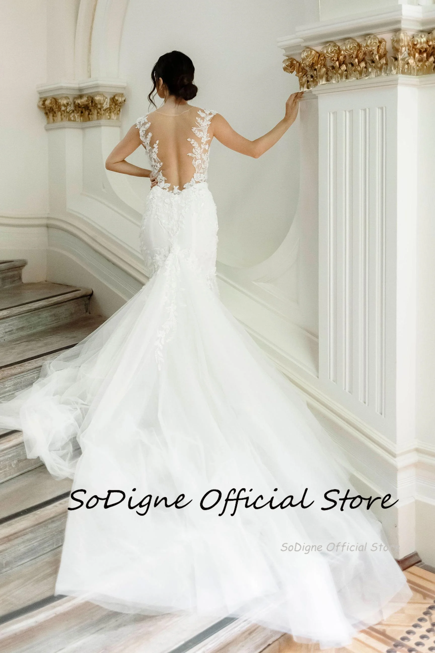 SoDigne Mermaid Boho Tulle Wedding Dresses Sweetheart Sleeveless Appliques Bridal Dress 2025 Long Wedding Gown Robe De Mairee 14 S0d8812aa11fb42a39f1b92dde7d42d30Y