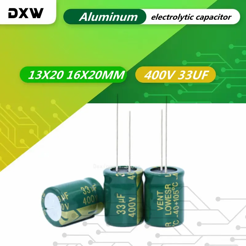 10 Pezzi Condensatore Elettrolitico In Alluminio 33UF 400V - Foto 7