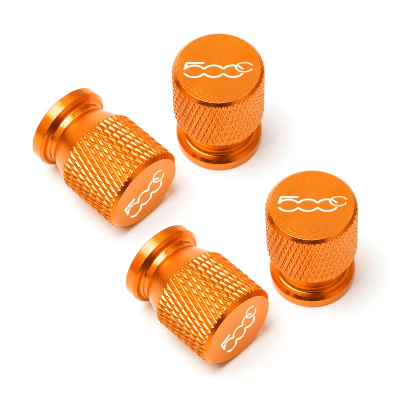 Car Wheel Tire Valve Caps Tyre Stem Covers Airdust Waterproof For FIAT 500 500C 2007-2013 For PANDA 2003-2012 wheel tire valve caps