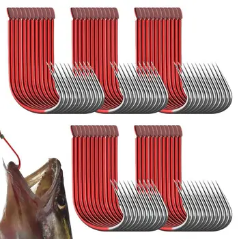 50pcs Japan Izu Fish Hook High Carbon Steel Barbed In Fly Fishing Hook Worm Pond Fishing Bait Holder Jig Hole Pesca Hooks 2