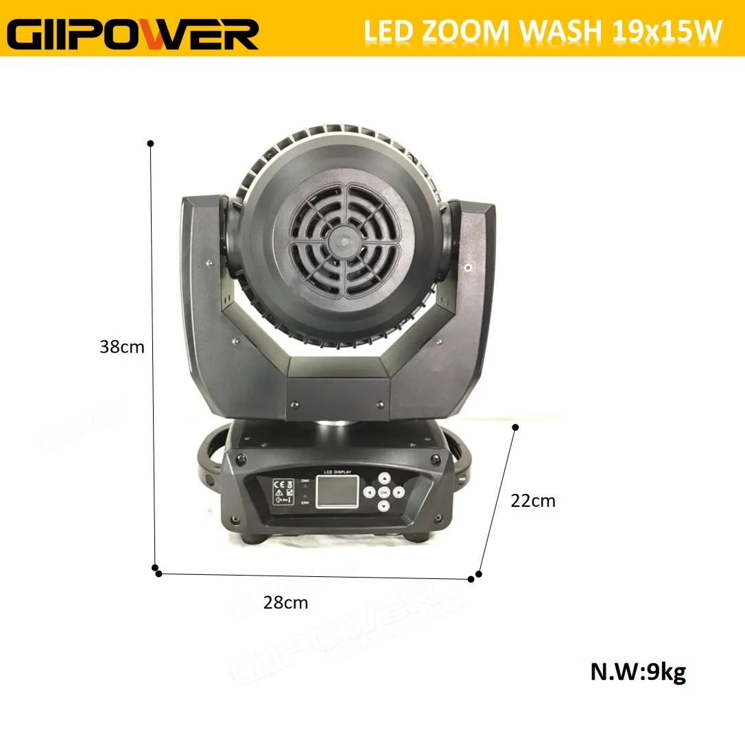 2pcs Wash Lyre 19X15W Zoom Wash Moving head light Lyre Wash 19x15w Zoom CTO Mac Aura Moving Head Wash Light Dmx flightcase 4